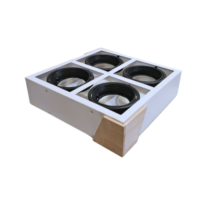 WOODBOX - 4 Luces Cuadrado